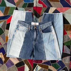 GAP Barrel High Rise Patchwork Jeans